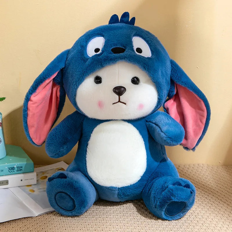 50cm Stitch Transforms Cute Bear Doll Stitch Teddy Bear Plush Toys Strawberry Bear Valentine's Day Gift for Girls